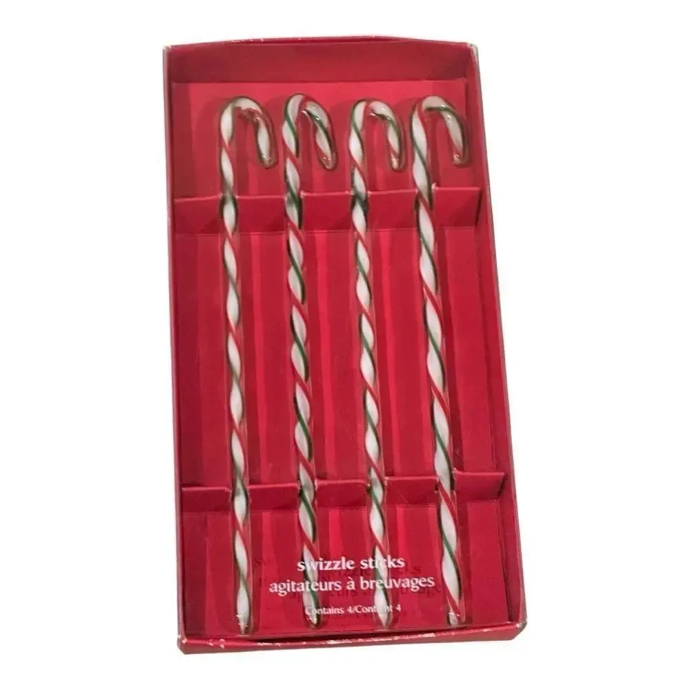 Pier 1 Candy Cane drink stirrers / tree ornaments 5 boxes